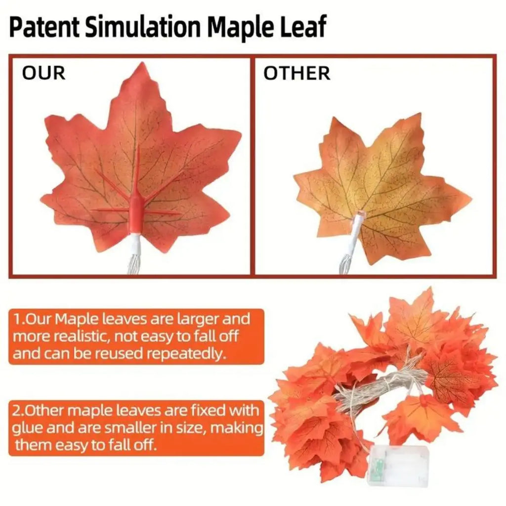 Red Maple Leaf Decorative String Light