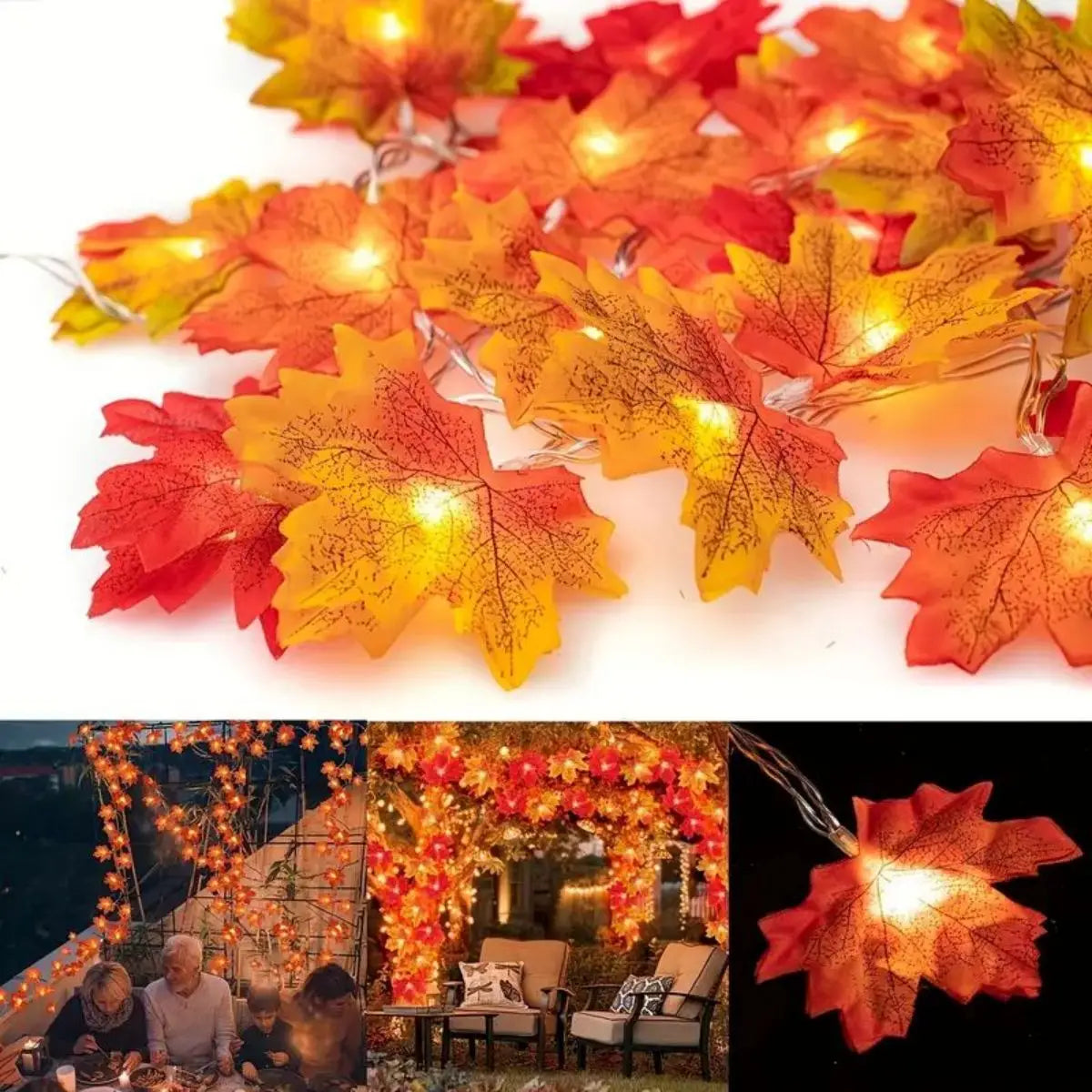 Red Maple Leaf Decorative String Light