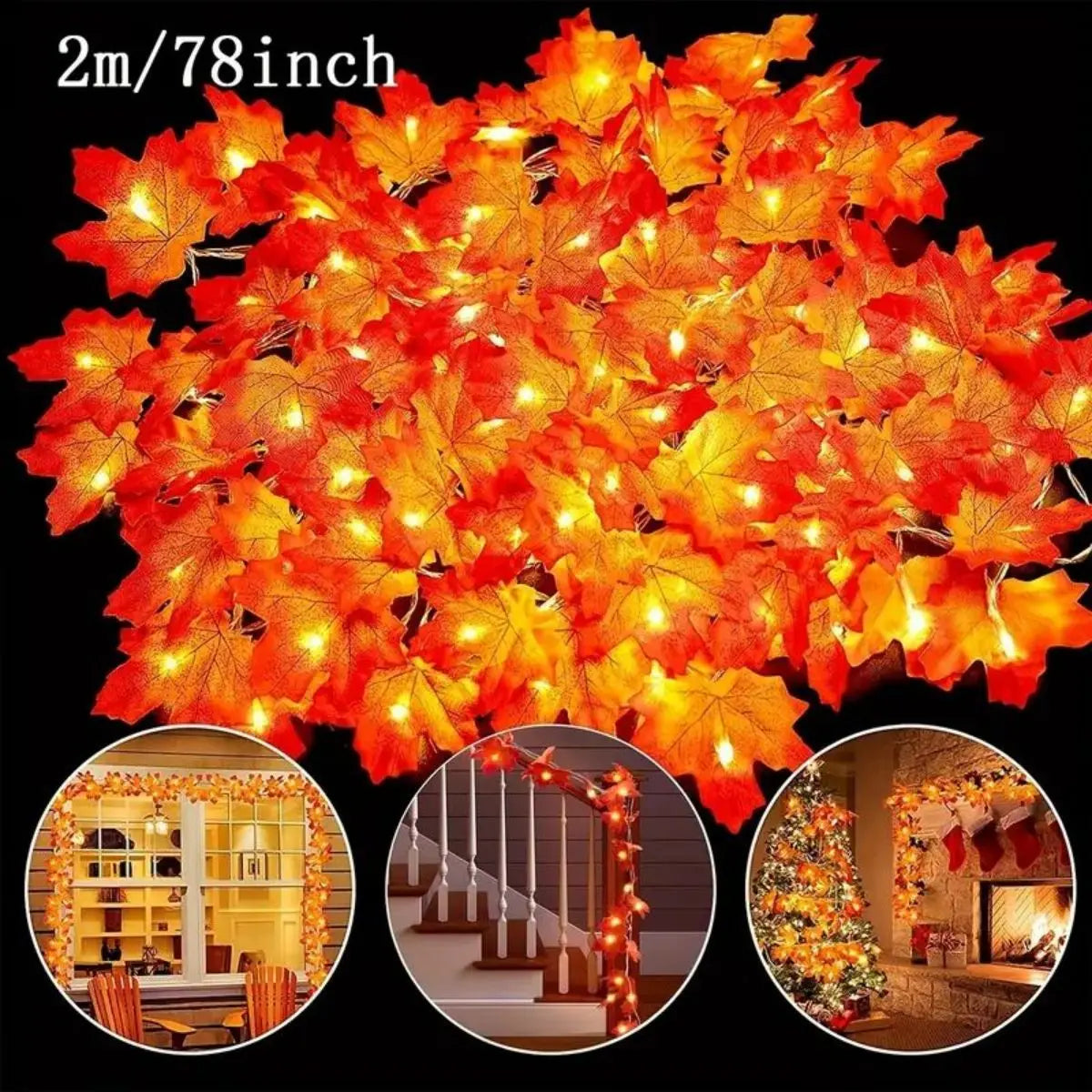Red Maple Leaf Decorative String Light