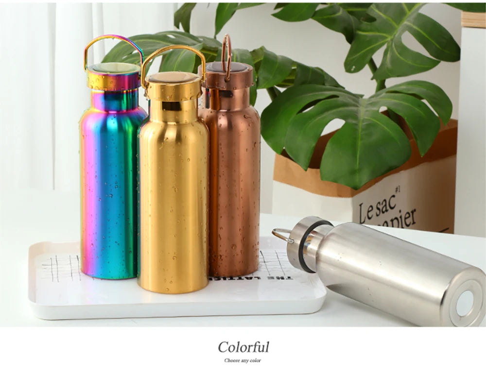 500ML Stainless Steel Insulated Water Bottle For Tour Outdoor Sport School Keep Cool Gym Water Bottle High Quality Drinkware