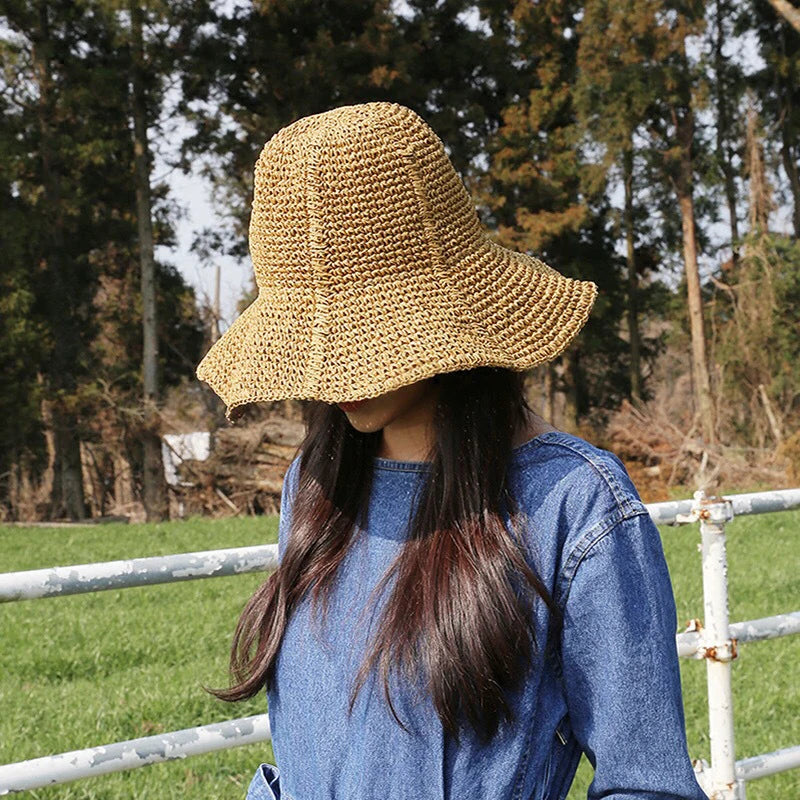 Women’s Crochet Straw Sun Hat