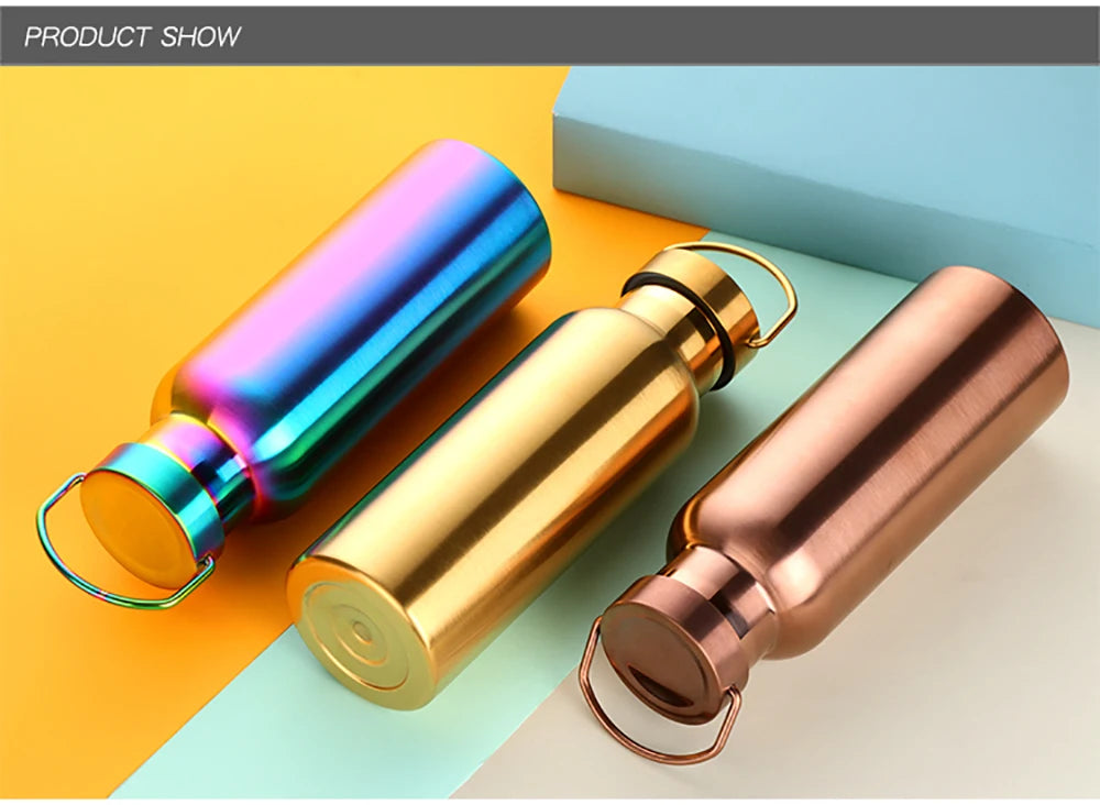 500ML Stainless Steel Insulated Water Bottle For Tour Outdoor Sport School Keep Cool Gym Water Bottle High Quality Drinkware