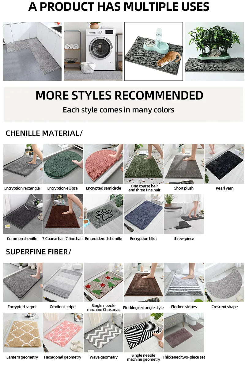 Floral Print Anti-Slip Door Mat