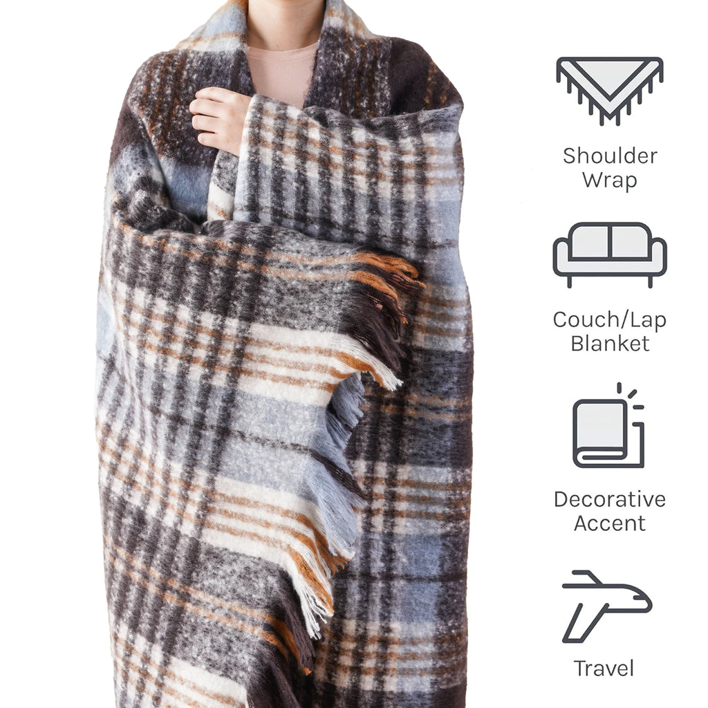Plaid Throw Blanket for Home Décor
