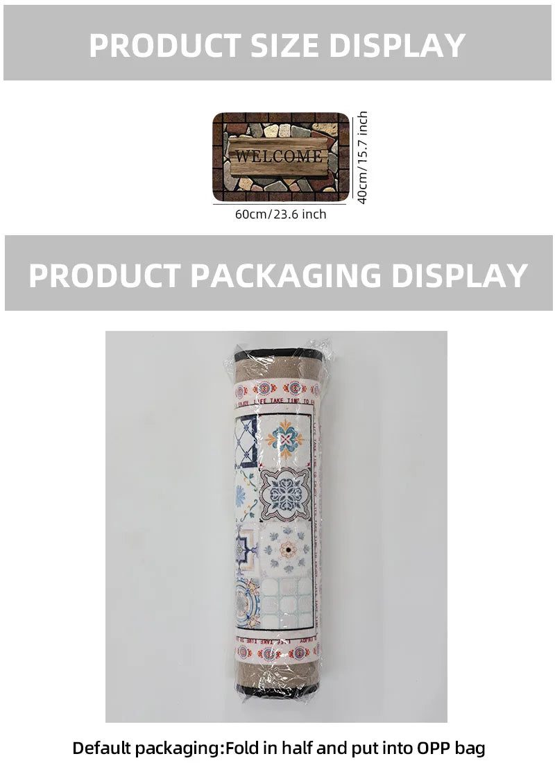 Floral Print Anti-Slip Door Mat