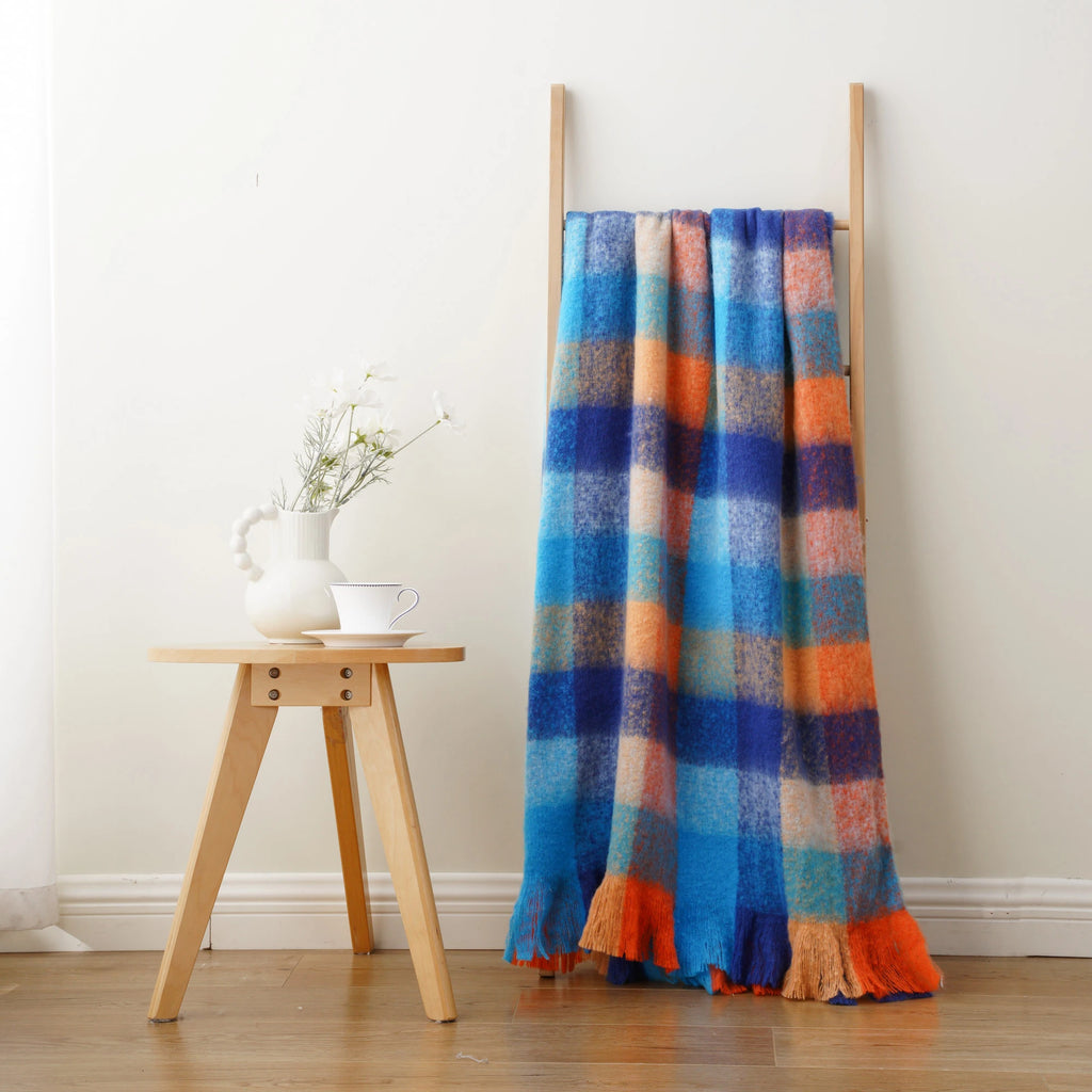 Plaid Throw Blanket for Home Décor