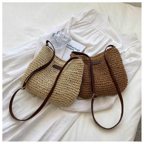 Casual Summer Straw Shoulder Bag