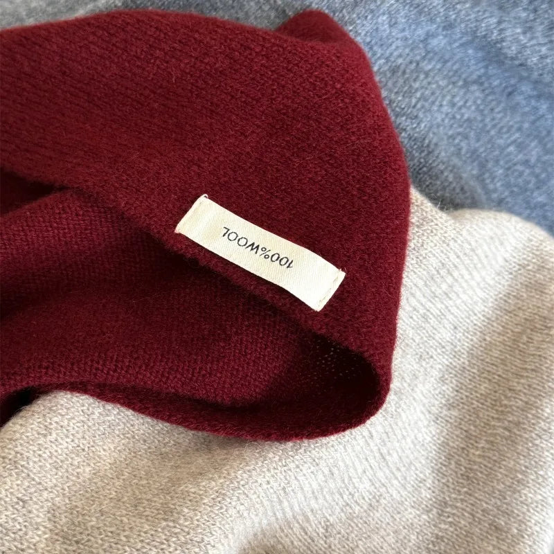 Premium Wool Knit Wraparound Scarf