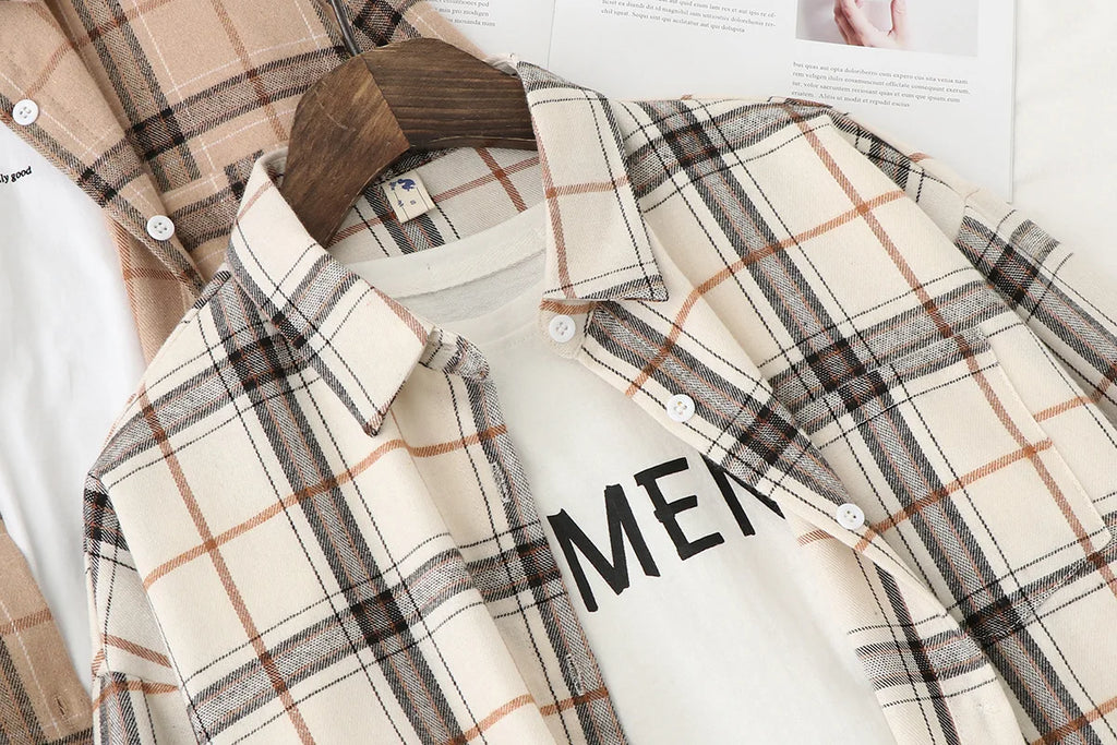 Women’s Plaid Casual Button-Up Shirt