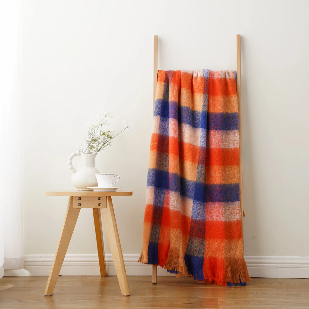 Plaid Throw Blanket for Home Décor