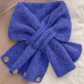 Cross Button Knit Winter Neck Scarf