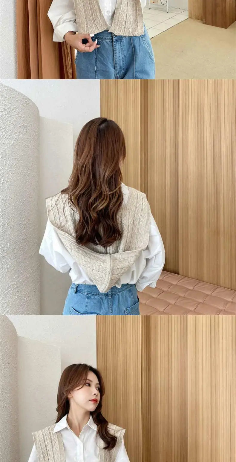 Hooded Knit Shawl Scarf for Women