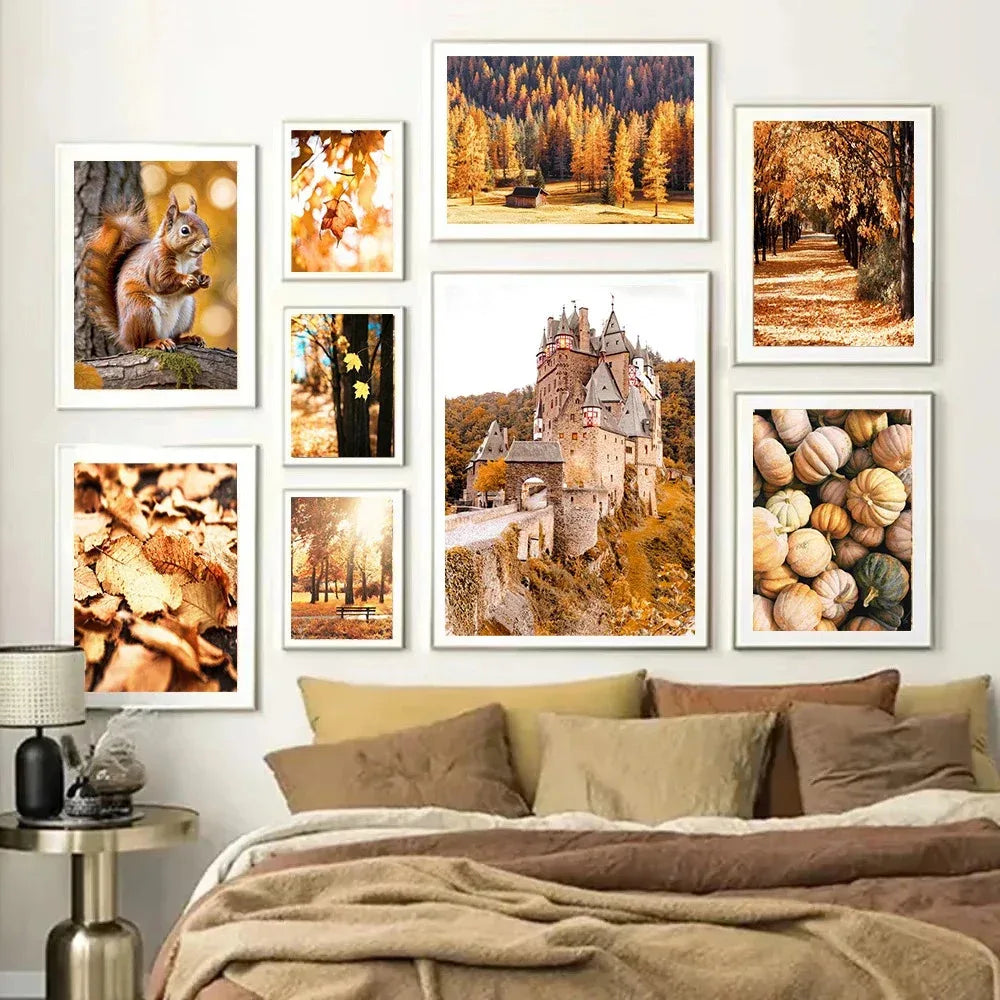 Autumn Forest Landscape Canvas Wall Art