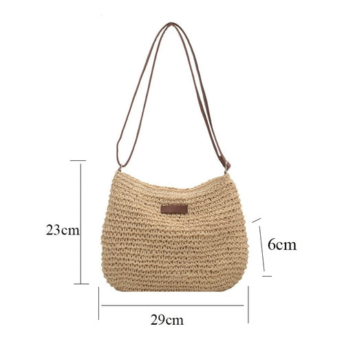 Casual Summer Straw Shoulder Bag