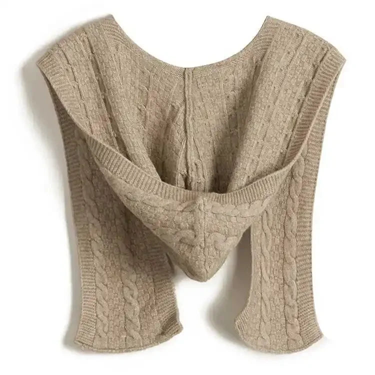 Hooded Knit Shawl Scarf for Women