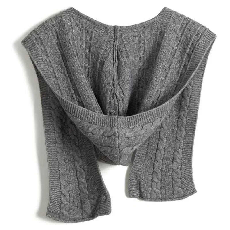 Hooded Knit Shawl Scarf for Women