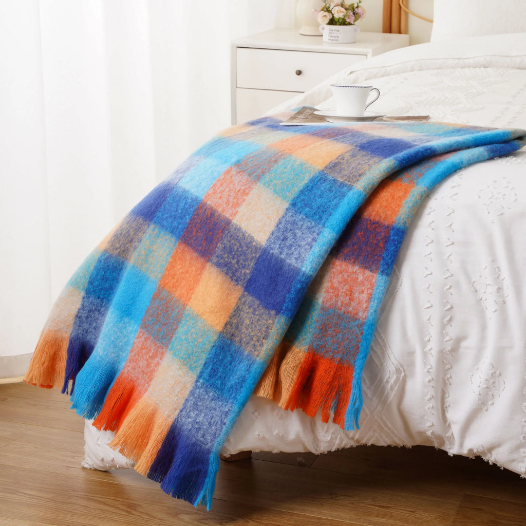 Plaid Throw Blanket for Home Décor