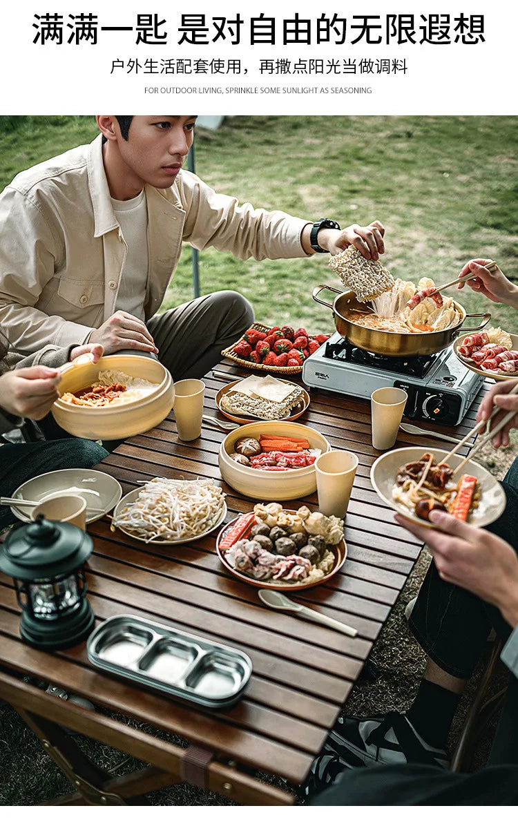 Outdoor Disposable Tableware, Portable Set, Camping Equipment Supplies, Plates, Essential Dishes for Picnics, Chopsticks, and A