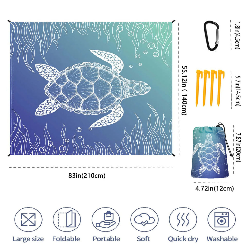 Beach Mat Outdoor Picnic Ultra-thin Campground Mat Waterproof Sand Proof Portable Moisture-proof Mat Pocket Blanket