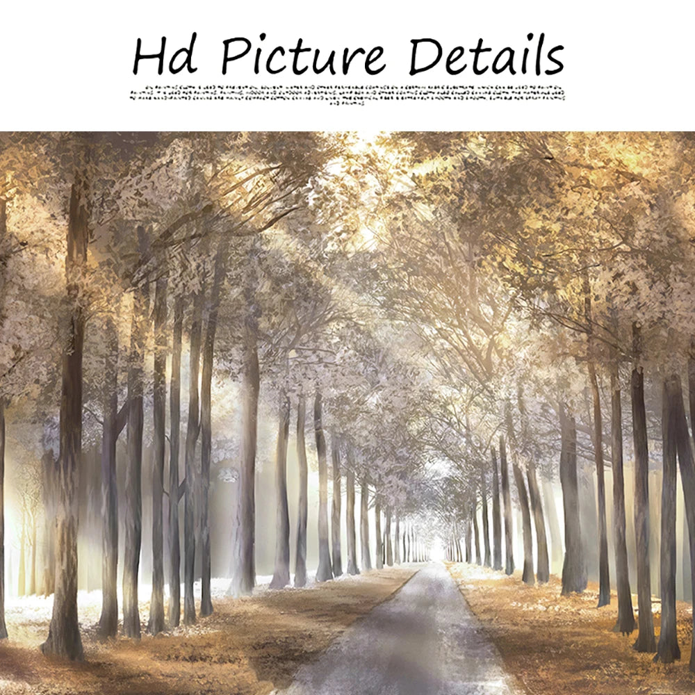 Foggy Autumn Forest Canvas Wall Art