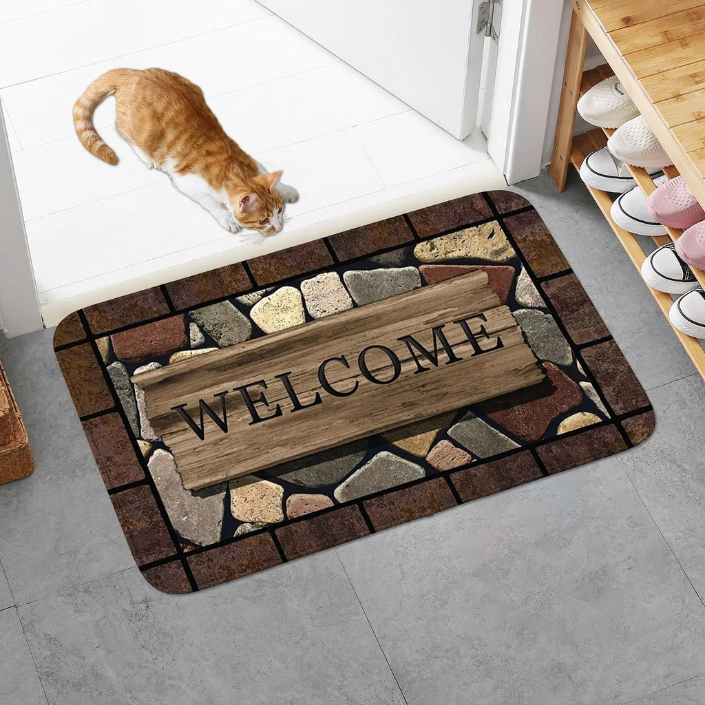 Floral Print Anti-Slip Door Mat