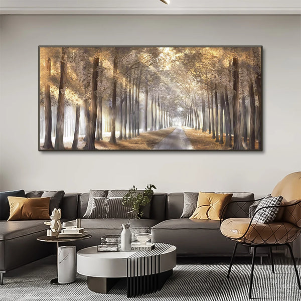 Foggy Autumn Forest Canvas Wall Art