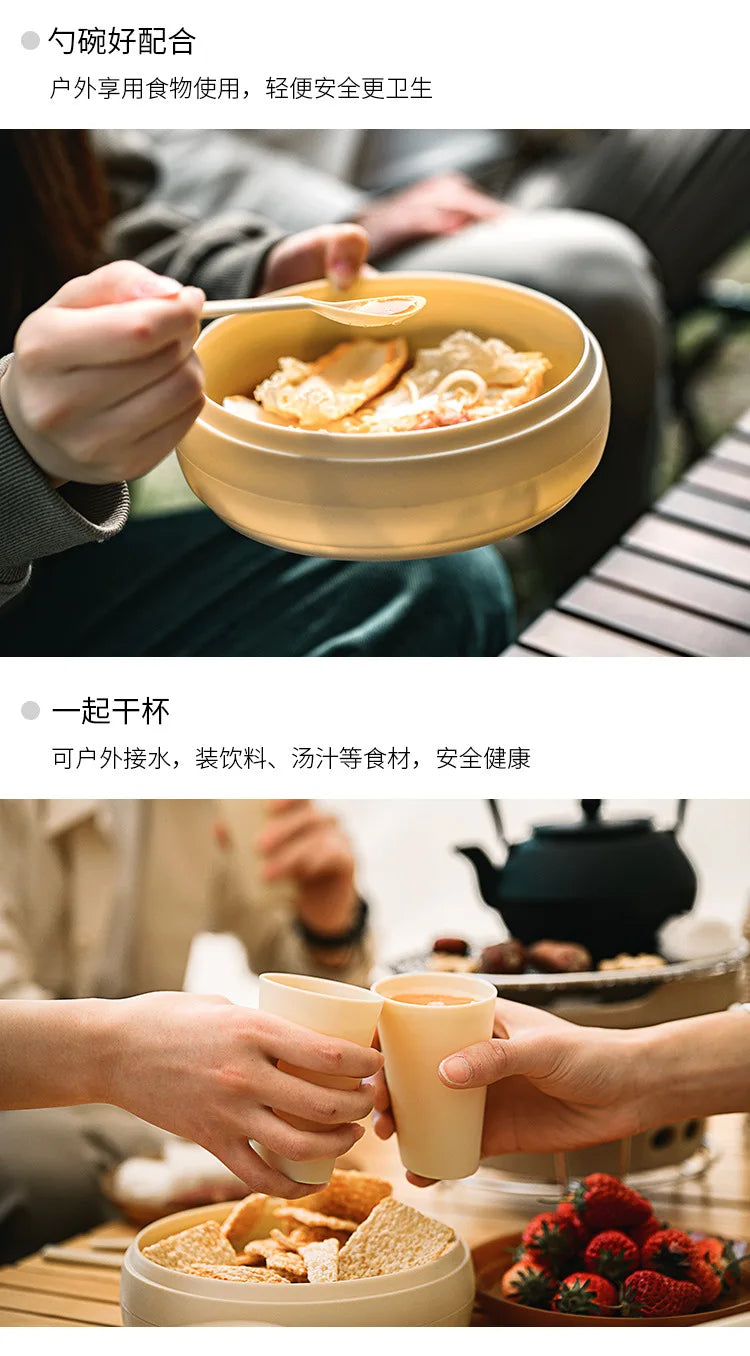 Outdoor Disposable Tableware, Portable Set, Camping Equipment Supplies, Plates, Essential Dishes for Picnics, Chopsticks, and A