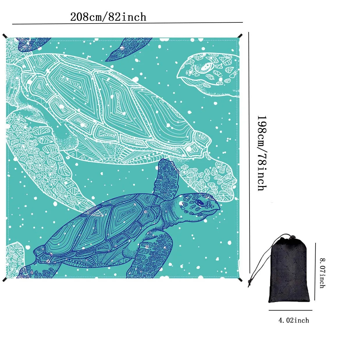 Beach Mat Outdoor Picnic Ultra-thin Campground Mat Waterproof Sand Proof Portable Moisture-proof Mat Pocket Blanket