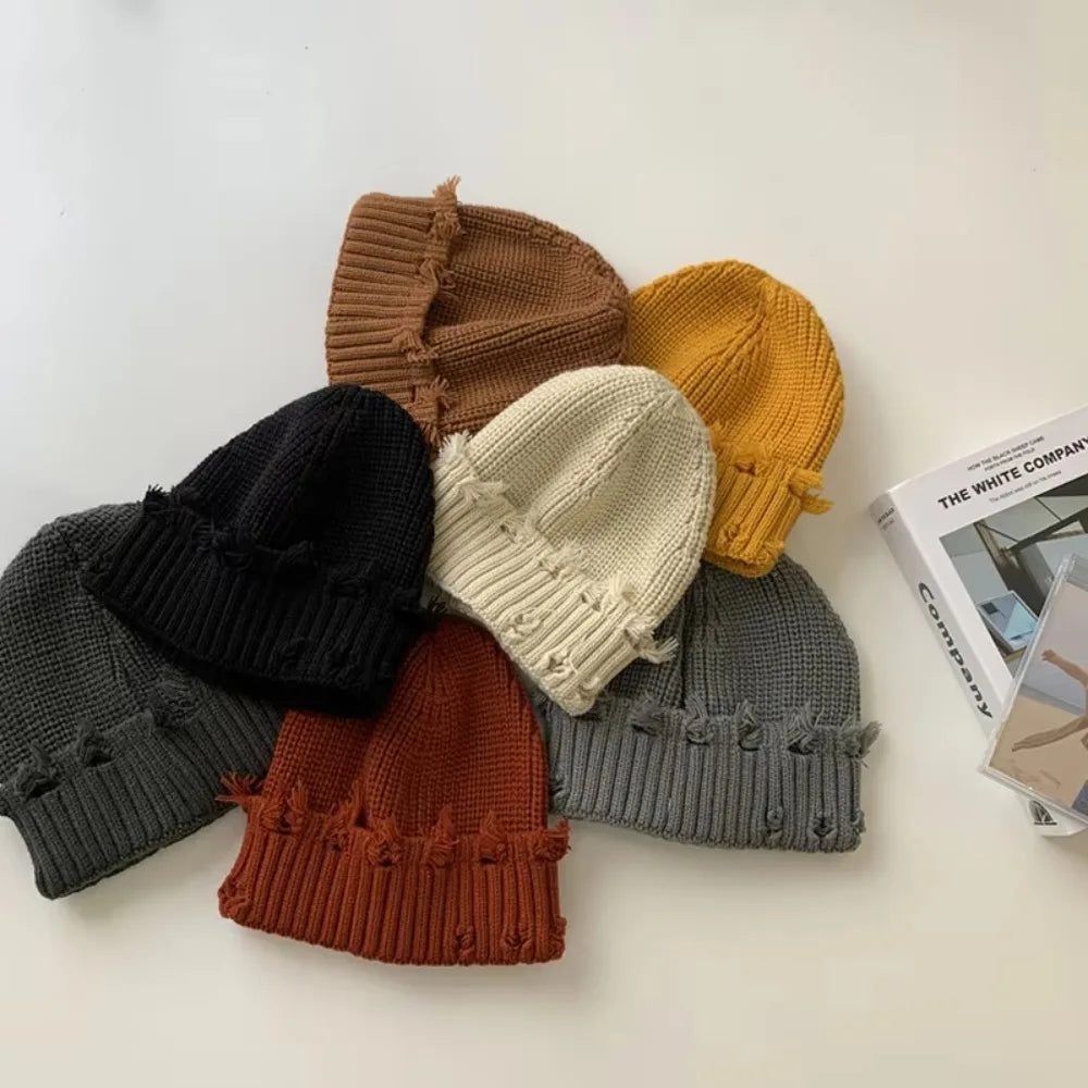 Broken Brim Knit Winter Beanie