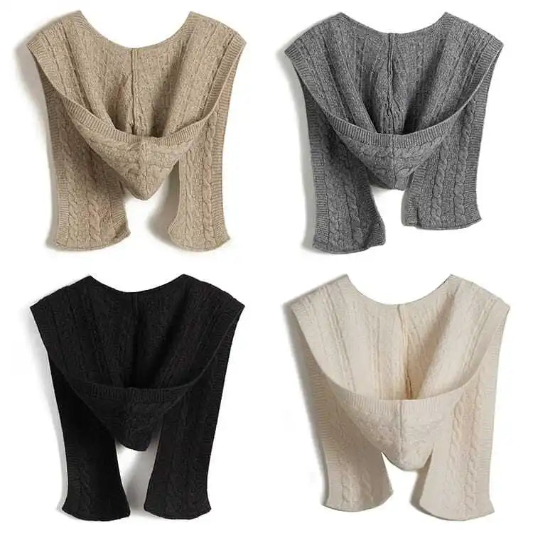 Hooded Knit Shawl Scarf for Women