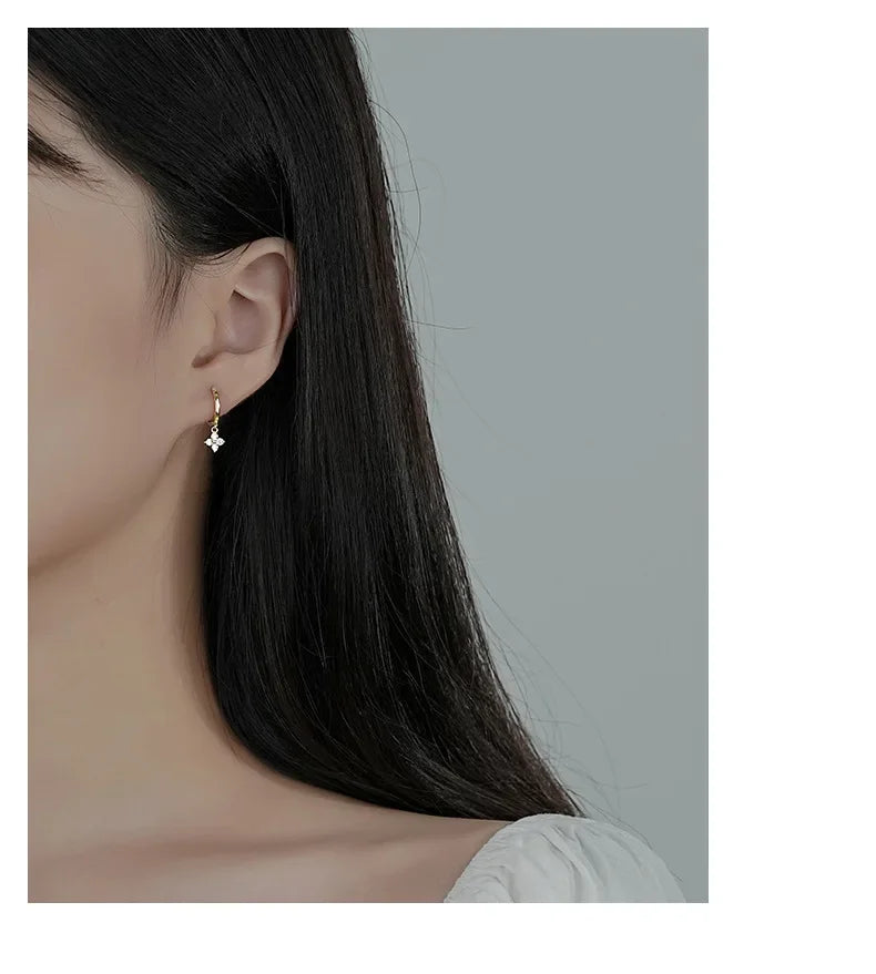 925 Sterling Silver Ethnic Leaf Hoop Earrings