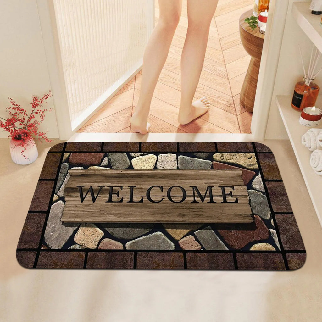 Floral Print Anti-Slip Door Mat