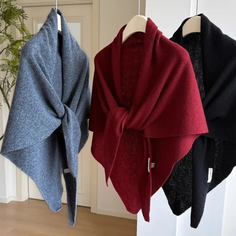 Premium Wool Knit Wraparound Scarf