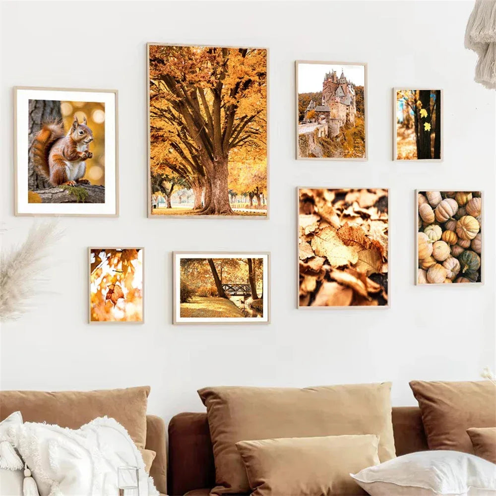 Autumn Forest Landscape Canvas Wall Art