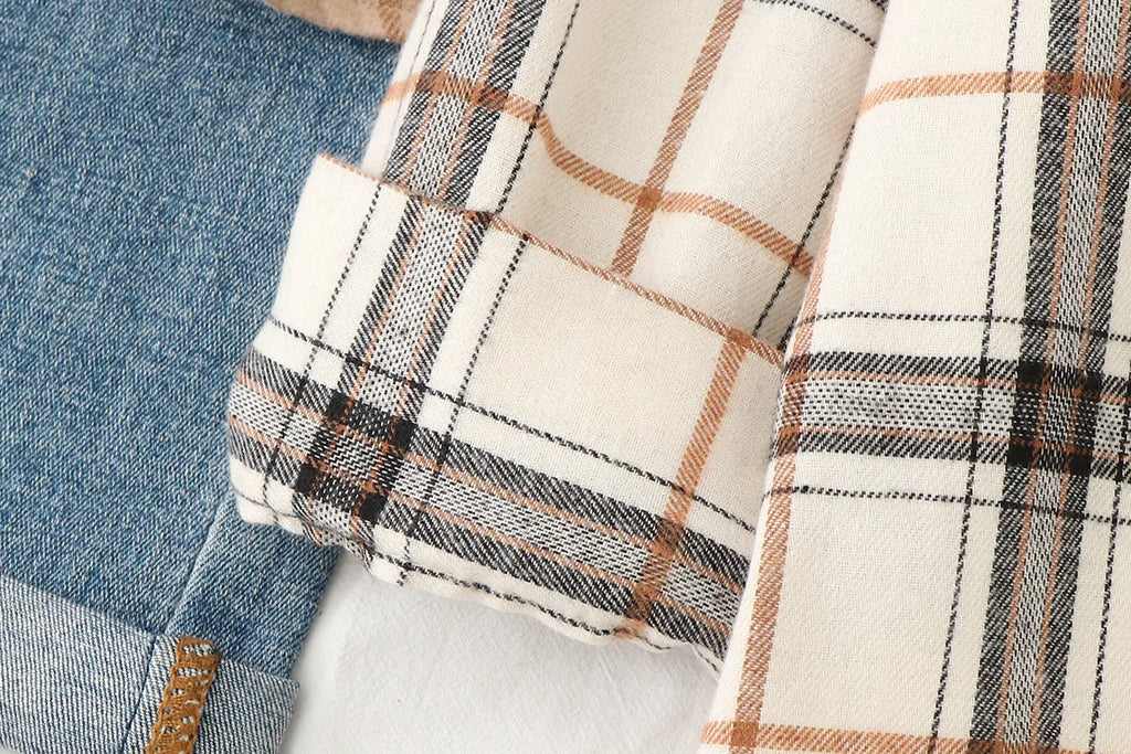 Women’s Plaid Casual Button-Up Shirt