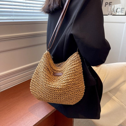 Casual Summer Straw Shoulder Bag