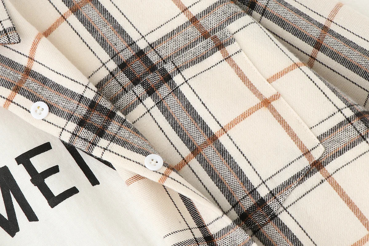 Women’s Plaid Casual Button-Up Shirt