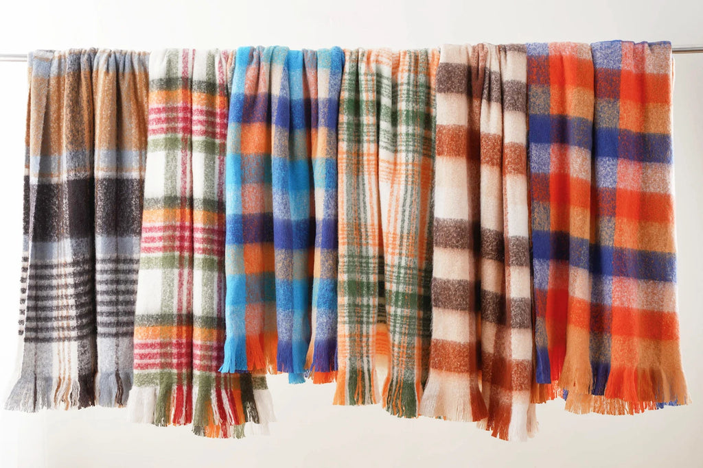 Plaid Throw Blanket for Home Décor