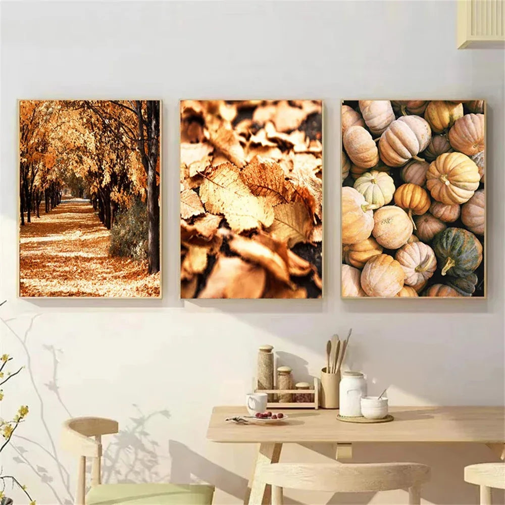 Autumn Forest Landscape Canvas Wall Art