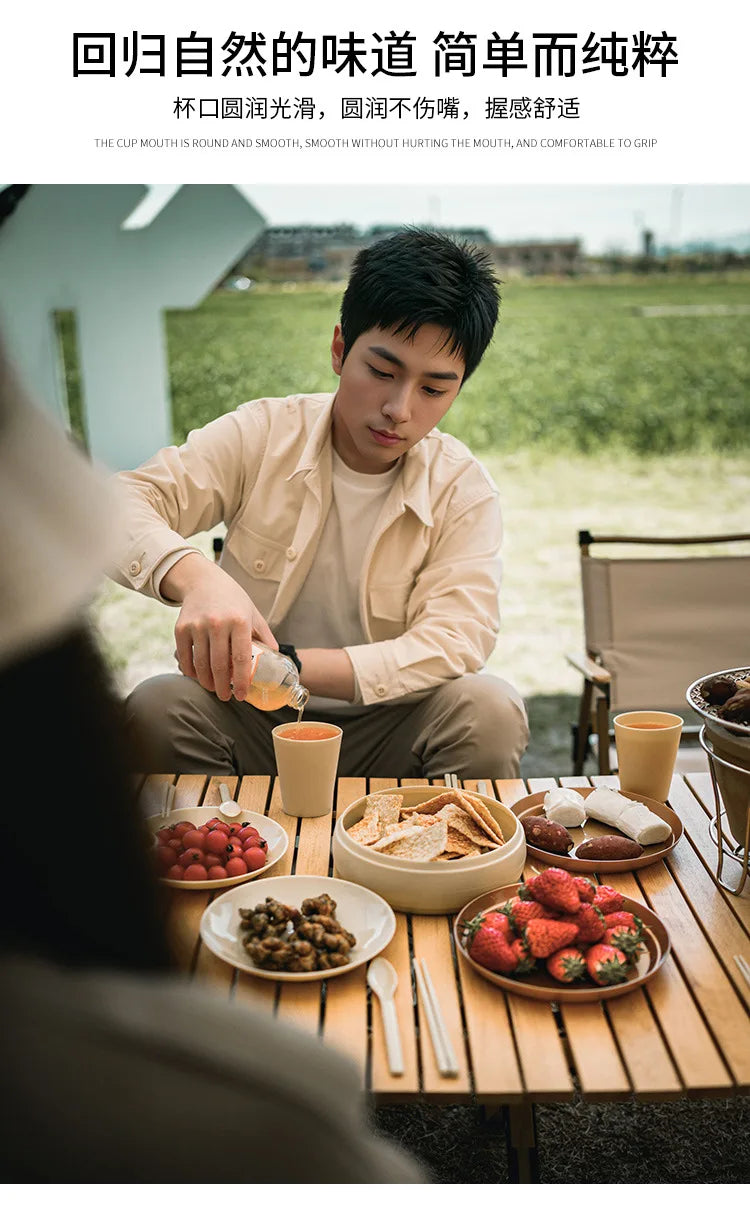Outdoor Disposable Tableware, Portable Set, Camping Equipment Supplies, Plates, Essential Dishes for Picnics, Chopsticks, and A