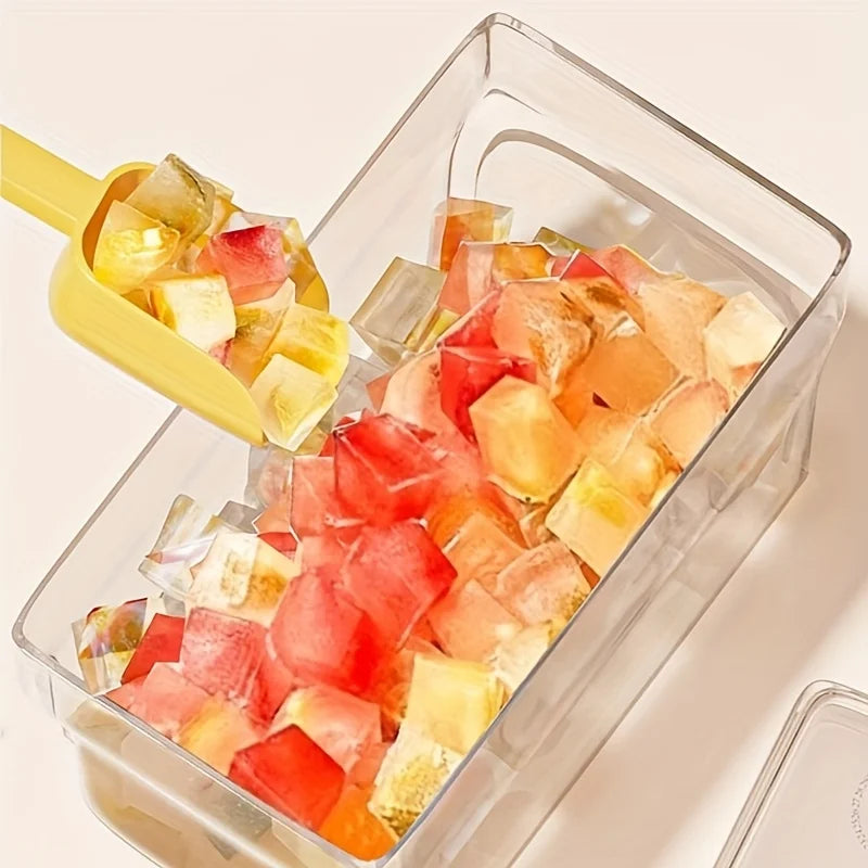 Ice Trays for Freezer with Lid & Bin, Ice Cube Tray Making 68 pcs Ice Cubes, Easy Press to Release Ice