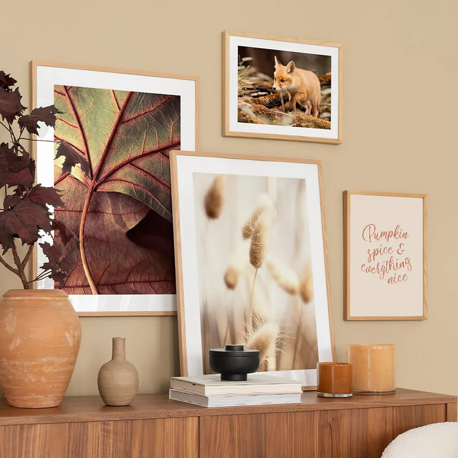 Autumn Forest Tree Sunlight Canvas Wall Art