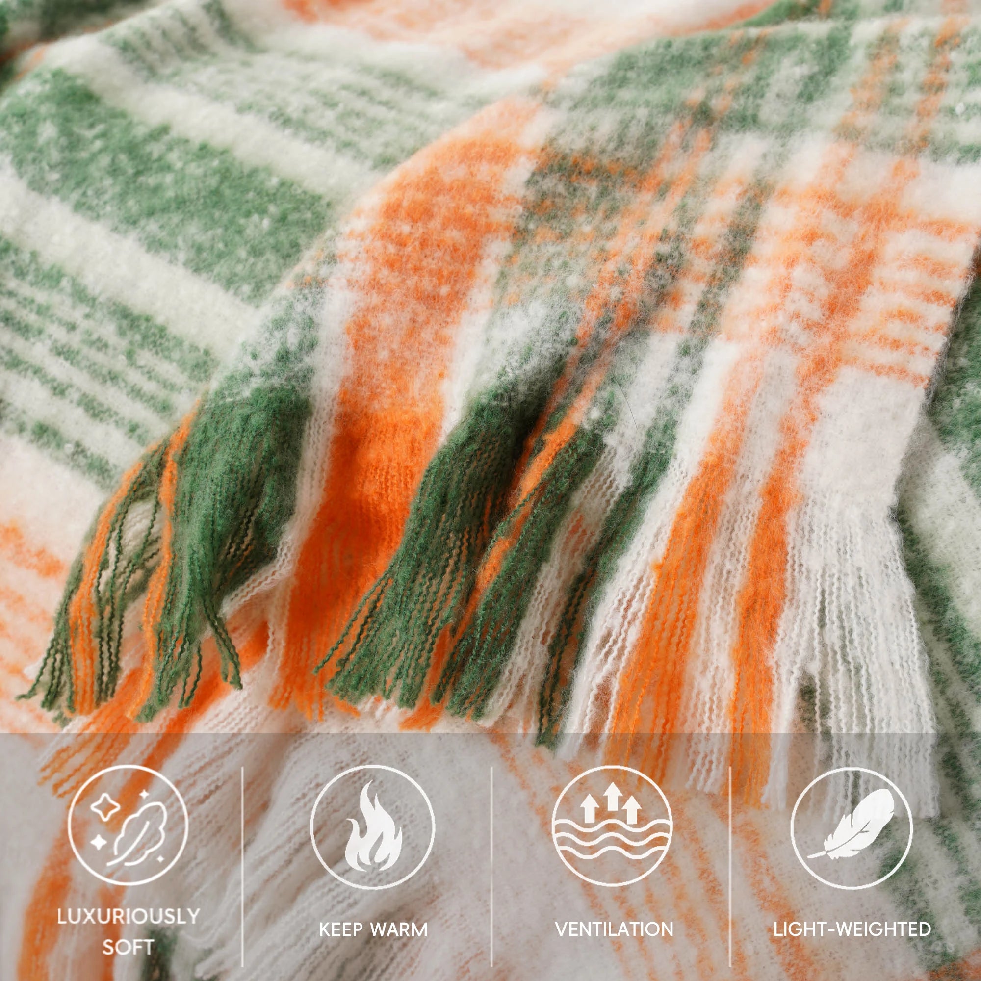 Plaid Throw Blanket for Home Décor