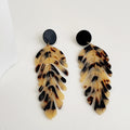 Long Tassel Acrylic Leaf Earrings