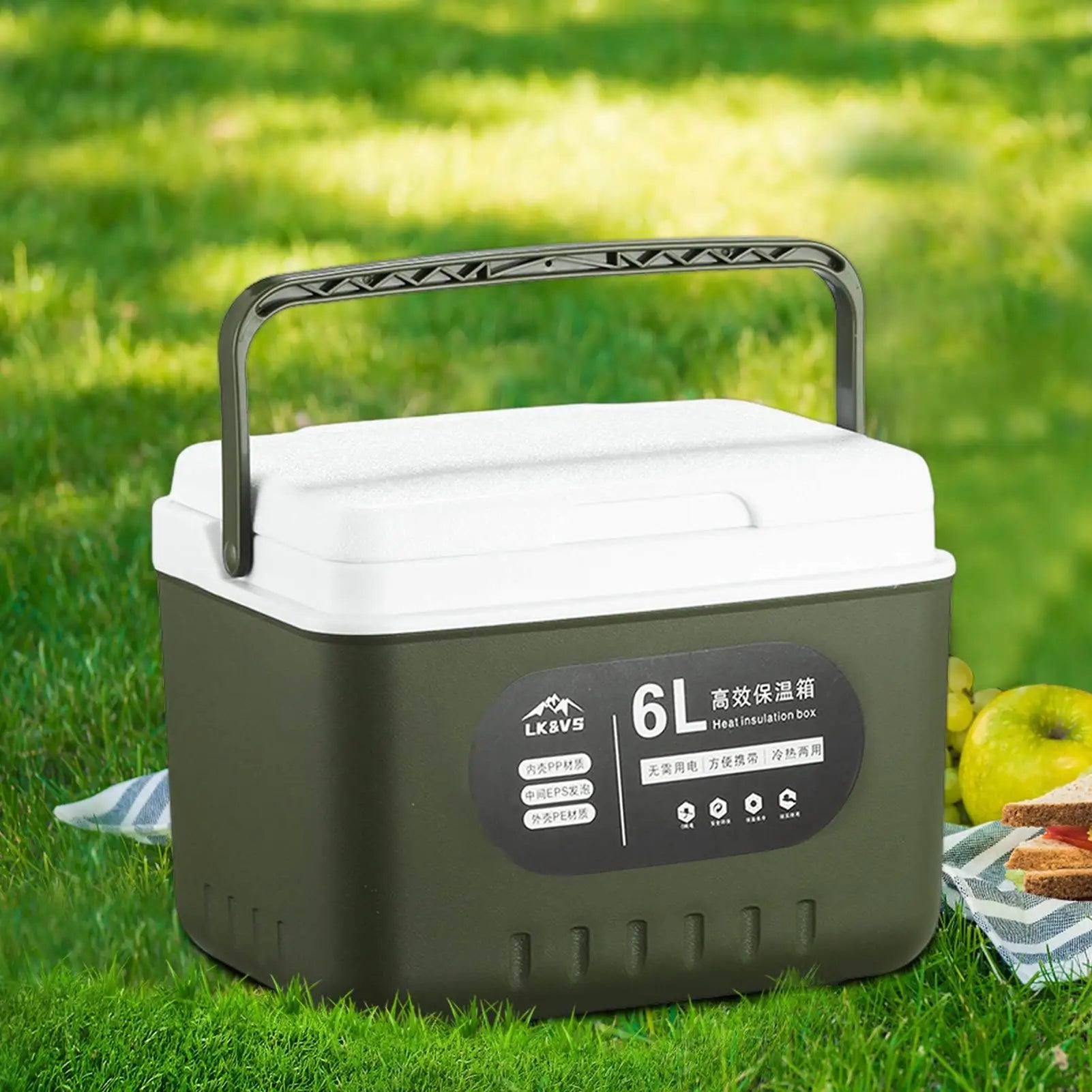 Camping Ice Coolers Box 6L Thermal Box Portable Outdoor Fridge Cooler Ice Bucket Picnic Keep Fresh Refrigerator for Camping