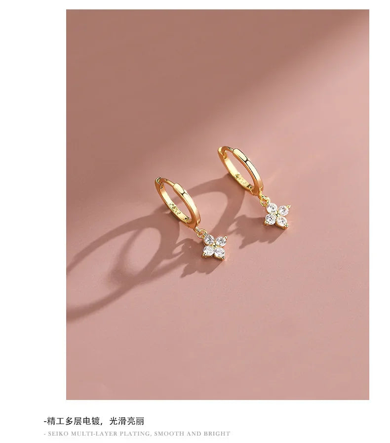 925 Sterling Silver Ethnic Leaf Hoop Earrings