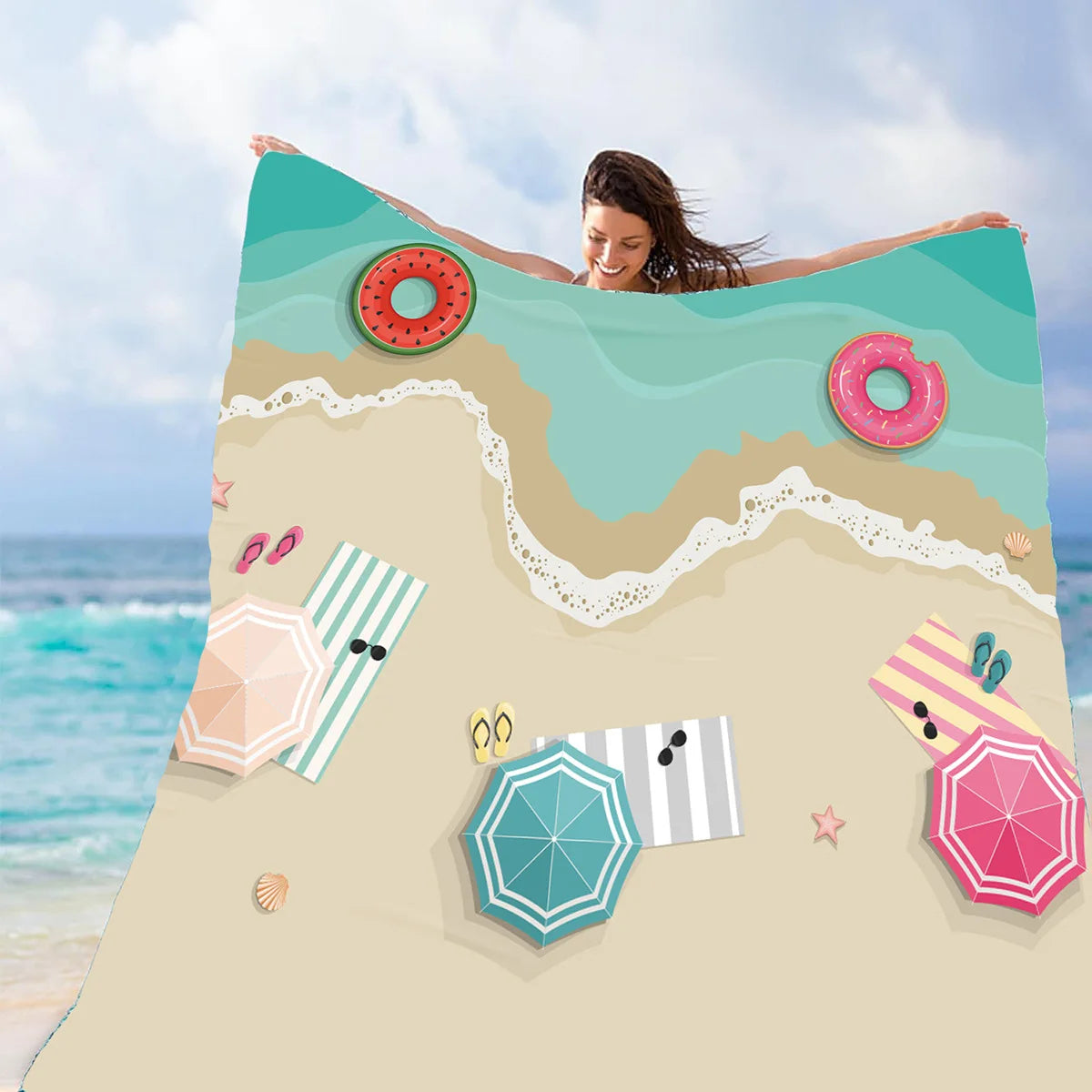 Beach Mat Outdoor Picnic Ultra-thin Campground Mat Waterproof Sand Proof Portable Moisture-proof Mat Pocket Blanket