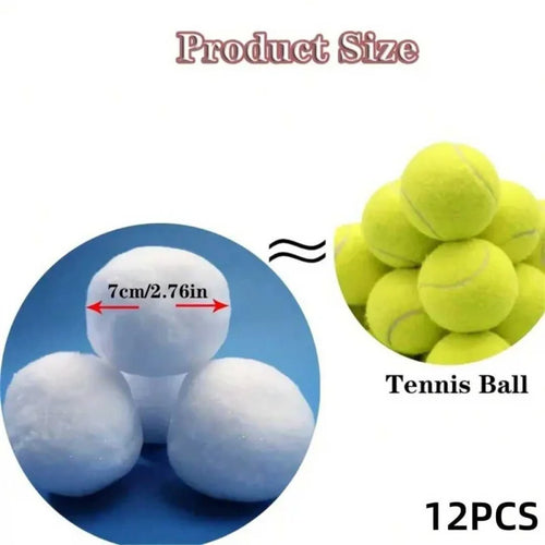 12pcs Fake Snowballs Indoor Snowball Fight, Realistic Plush Artificial Snow Balls for Christmas Decorations, Winter Family Games