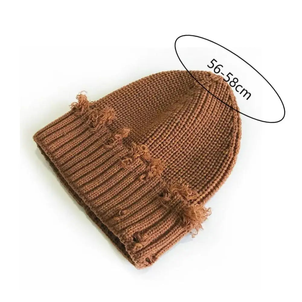 Broken Brim Knit Winter Beanie