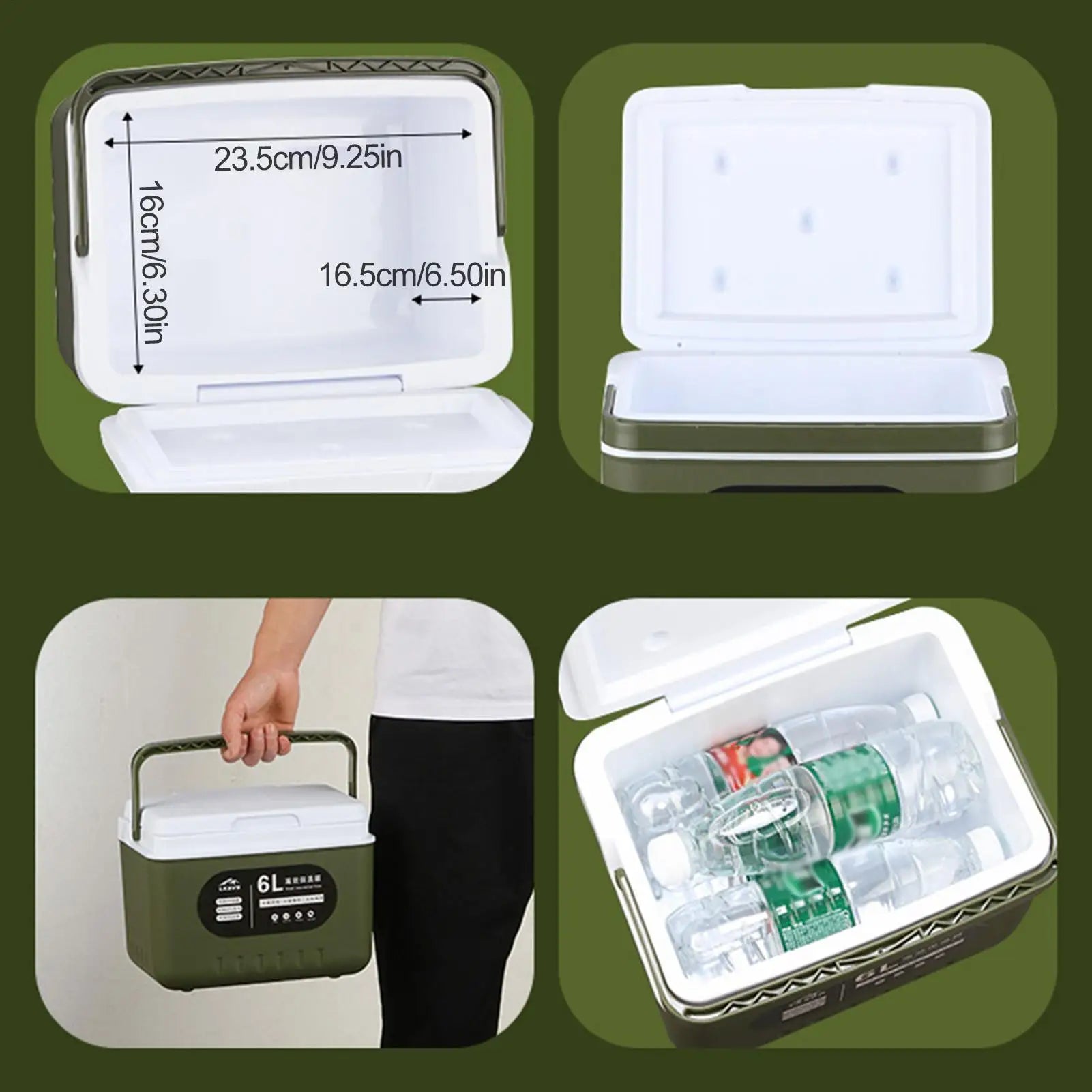 Camping Ice Coolers Box 6L Thermal Box Portable Outdoor Fridge Cooler Ice Bucket Picnic Keep Fresh Refrigerator for Camping